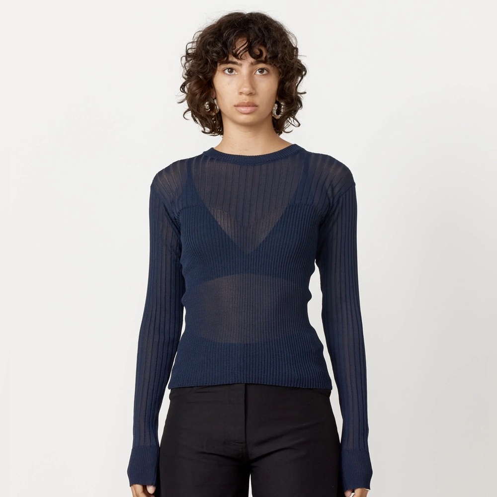 NWT | HENRIK VIBSKOV navy bell knit | small